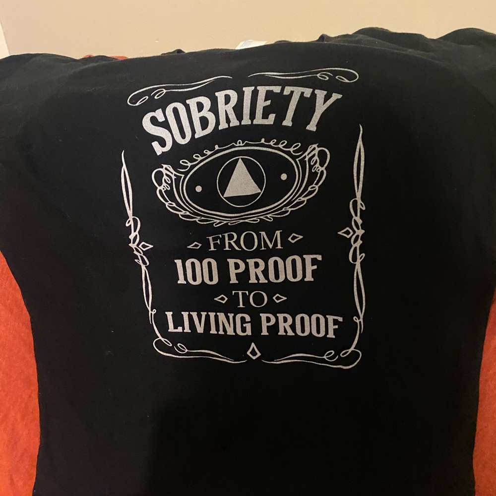 Black Graphic Tee with Sobriety Design